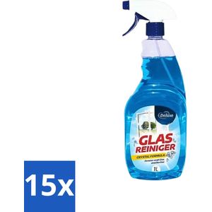 Deluxe - Glasreiniger - Crystal Formule - Streeploze Glans - 1L - Bulkverpakking - 15 stuks