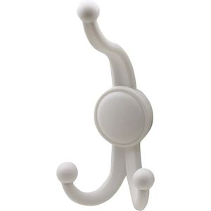 Hanger - Haak - Kapstok - Garderobemuur Badkamerkast Kleerhanger - Hard Plastic - Wit - 1 Stuks