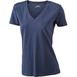 James and Nicholson Dames/dames Rekken V-hals Tee (Marine)