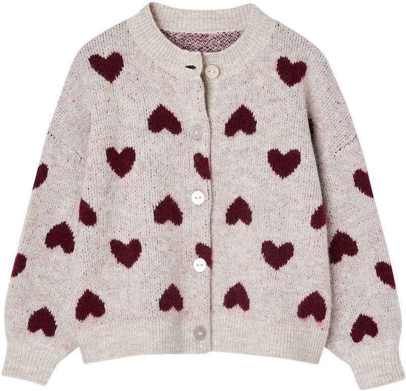 Vertbaudet - Jacquard Vest - Meisjes - Hartjesmotief