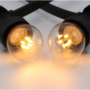 LumenXL - lichtsnoer voor buiten - 20 meter 20 fittingen - 0,7 watt 2000K lampen - LEDs op lange stokjes
