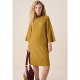 Sissy-Boy - Groene - Gebreide Jurk - Driekwart Mouwen - Hoge Halslijn