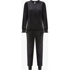 Lords & Lilies huispak dames velours - zwart - 242-52-TPL-V/197 - maat XXL