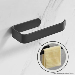 Handdoek Houder - Toiletrolhouder Tissue Rack Wandmontage Badkamer Keuken Rolhouder Papier Tissue Rack Haak Moderne Zwarte Hanger