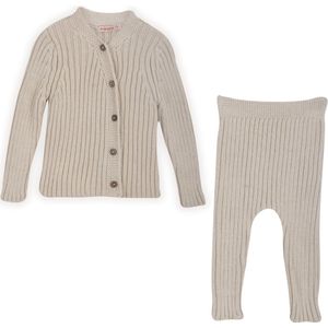 Minora Newborn Baby Kleding Set - Jongens en Meisjes - Winterbroek en vest- Kraamcadeau - Babyshower-Newborn tweedelige gestreepte set- Vest en broek-Beige-1/3 Maanden- Sinterklaas
