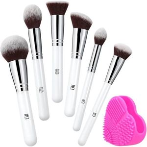 ILU Bake You Happy 7 Piece Set Makeup Brushes - Foundation Contouring Powder Blush Bronzer - Brush Cleaner