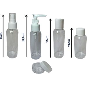 Reisflesjes - Travel Set - 5-delig - transparant
