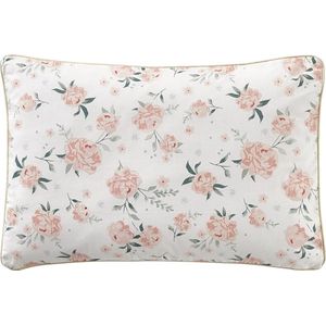 Kussensloop - EAU DE ROSE - Baby Kussensloop - Ecru/Roze - 100% Katoen, 40 x 60 cm