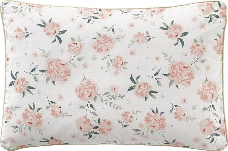 Kussensloop - EAU DE ROSE - Baby Kussensloop - Ecru/Roze - 100% Katoen, 40 x 60 cm