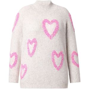 MIAMODA MIAMODA - Dames - Trui comfort fit hart van noppengaren - Off-white - Maat 42+