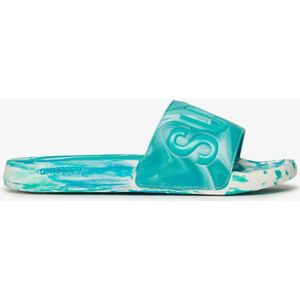 Marble - Pool Sliders - Marmerprint - Gevoerde Voetriemen - Luxe Comfort