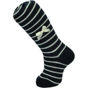 Babymaillot blauw met creme streepje en strikje - maat 62/68