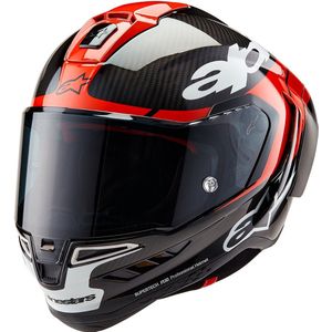 Alpinestars - Supertech R10 - Integraalhelm - Zwart - Carbon - Fel Rood Wit