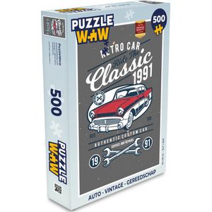 Puzzel Auto - Vintage - Gereedschap - Legpuzzel - Puzzel 500 stukjes