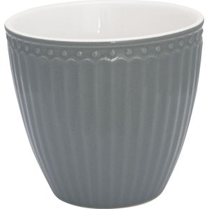 GreenGate beker (latte cup) Alice Nordic stone grijs 300 ml - Ø 10 cm