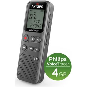 Philips - DVT1110 - VoiceTracer Audio Recorder - Antraciet - 4GB - USB Aansluiting