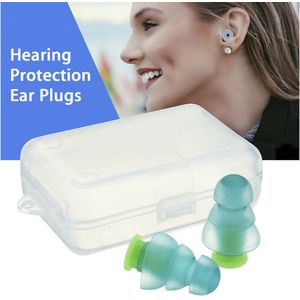 Een paar siliconen oordopjes 25db oordopjes voor slapen schieten herbruikbare ruisonderdrukking