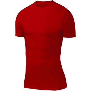 PowerLayer Mannen Compression Basislaag Top Korte Mouw Thermisch Ondershirt - Rood, XL