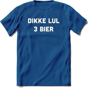 Dikke Lul 3 Bier T-Shirt | Unisex Kleding | Dames - Heren Feest shirt | Drank | Grappig Verjaardag Cadeau tekst | - Donker Blauw - XXL