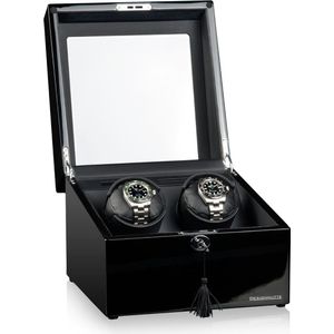 Designhütte Watchwinder München 2 Zwart - Horlogeopwinder voor 2 Horloges