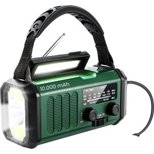 ONEIRO Noodradio Survival Pro® Groen - 10.000 mAh - opwindbare radio - Multifunctioneel - Solar powerbank - Zonne-energie - Noodpakket - survival kit - Noodrantsoen - zaklamp - oplaadbaar