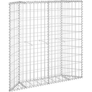 vidaXL - Gabion - plantenbak - trapezium - 100x20x100 - cm - gegalvaniseerd - staal