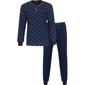 MEQ Heren Pyjama - Pyjama Set - Nachtkleding - 100% Katoen - Blauw - Maat L