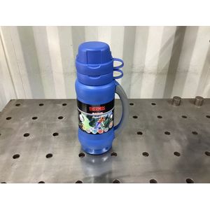 Thermos - premier - Isoleer fles -thermoskan- inhoud 1 liter- 2 geïntegreerde drank bekers - blauw