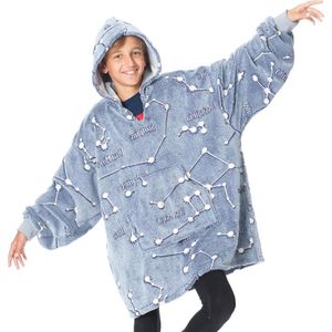 Glow-in-the-Dark Fleece Deken met Capuchon voor Kinderen - Zacht en Oversized