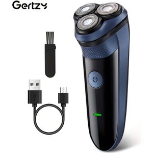 3koppen Gertzy Scheerapparaat - Usb Oplaadbare Scheerapparaat - Gezicht + Baard + Body Shaver - Voor perfecte Lichaamshaar verzorging - Unisex - Kleur: Zwart/Blauw