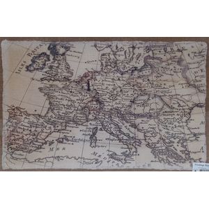 Vintage landkaart - kaart van Europa - op canvas van jute - 38x58 cm