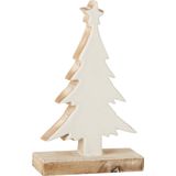 J-Line kerstboom Mango - hout - wit - small