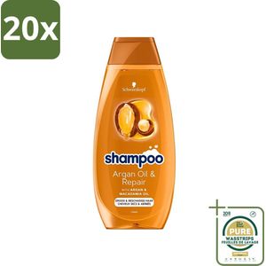20 x Schwarzkopf - Shampoo Argan Oil & Repair - Voedt & Versterkt - 400 ml - Grootverpakking - Shampoo Argan Oil - Argan Oil Shampoo - Haarverzorging - Droog Haar Shampoo - Beschadigd Haar Shampoo
