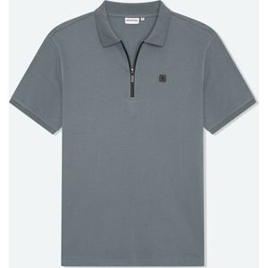 Solution Clothing Olroy - Casual Polo - Met Rits - Korte Mouwen - Volwassenen - Heren - Mannen - Blauw - M