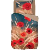 Snoozing Flower Grass - Flanel - Dekbedovertrek - Eenpersoons - 140x200/220 cm - Multi kleur