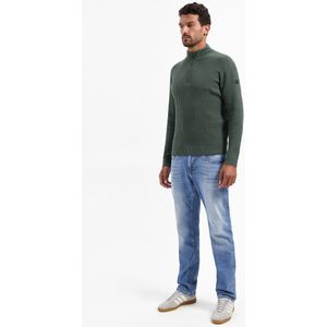 No Excess - Pullover Half Zip Rib Variation - Donkergroen - Trui