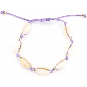 Bijoutheek Armband (sieraad) Schelpen Gold Balls Paars