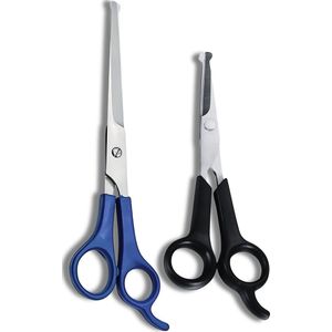 Guardian Beauty Scharenset - 5,5 en 7,5-Inch - Roestvrij Staal - Ronde Veiligheidstip - Hondentrimscharen met Gratis Etui