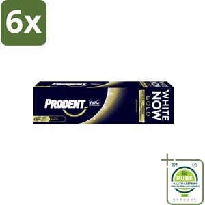 Prodent – Tandpasta – White Now Gold – 75 ml - Voordeelverpakking - 6 stuks - Witte tanden - Directe whitening
