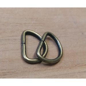 10 D-ringen brons 15mm - tasringen - 10x D-ring - bronskleur
