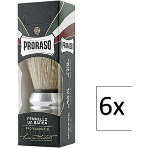6x Proraso scheerkwasten - Varkensharen - Scheerkwast - Proraso scheerartikelen - Shaving