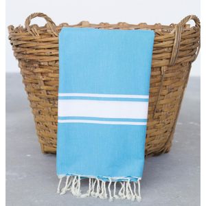 Hamamdoek Strandlaken Saunadoek Blauw - Plate Fresh Blue