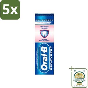 5 x Oral-B - Pro-Expert 24u Bescherming - Tandpasta - Zachte Munt - 75 ml - Grootverpakking - Tandpasta - Tandplak Bescherming - Gevoelige Tanden - Glazuurbescherming - Remineralisatie
