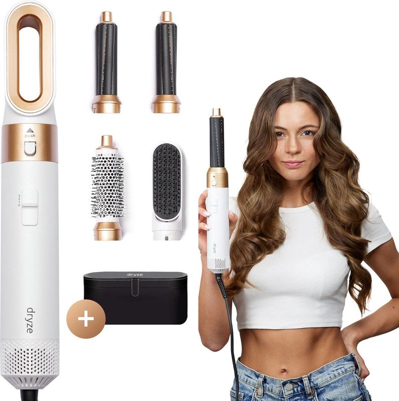 Dryze - Airstyler - Crème White - 5 in 1 - Föhnborstel - Multistyler