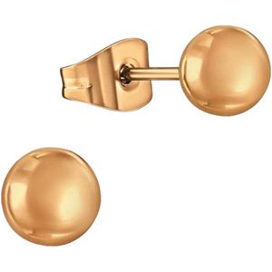 Aramat Jewels Oorbellen - Bolletjes oorbellen – rosékleur – 4mm - Roestvrij staal - Vrouwen - Kinderen - [4mm]