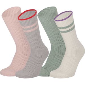 Morethansocks - Gebreide bedsok - Viscose - Dames - 4-Pack - Bedsokken dames - Dames huissokken