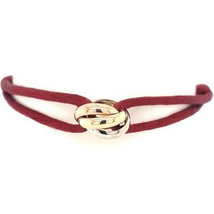 Slate SLA0003 Armband Trinity satijn-goud tricolor-rood