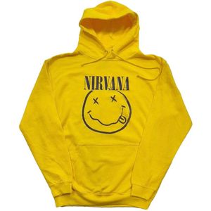 Nirvana - Inverse Happy Face Hoodie/trui - 2XL - Geel