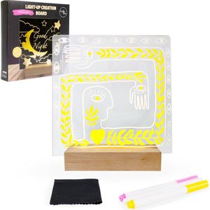 Crafts&Co LED Memobord Kit met 3 Stiften - Nachtlamp - DIY Schrijfbord