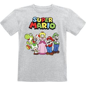 Super Mario Kids - Charaktere Jongens & meisjes T-shirt - gemêleerd grijs - 116